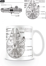 Keramische mok Star Wars – schets van de Millennium Falcon, 315 ml