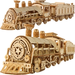 3D houten puzzel 3D stoomlocomotief met tender Kruzzel - 1 stuk