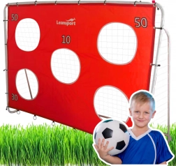 Voetbaltrainingsdoel met doelwitnet rood 213x152x75 cm