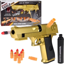 Speelgoed gouden Desert Eagle met geluiddemper
