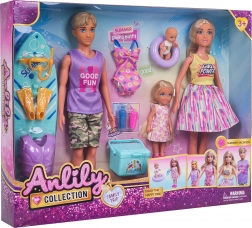 Familie strandset met poppen en accessoires