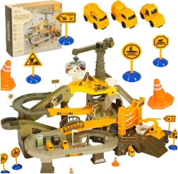 Meerlagige autobaandrolbaan met bouwthema