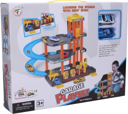 Plastic garage met lift en 2 auto's