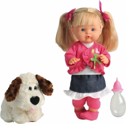 Pop Nena pratend met hondje