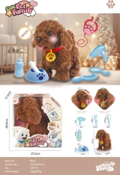 Interactief bruin hondje op afstandsbediening met accessoires