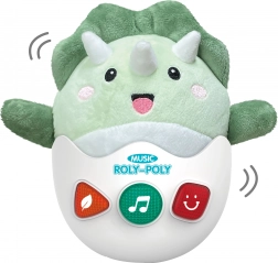 Rijdende pluchen dinosaurus met licht- en geluidseffecten 20 cm