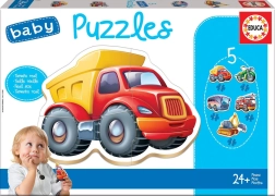 baby puzzel voertuigen 5-in-1 van educa (3–5 stukjes)