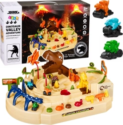 Interactieve handmatige dino-baan Dinosaur Track Adventure met 3 voertuigen en 8 uitdagingen