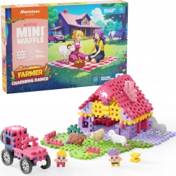 Bouwset Mini Waffle Farmer – schattige ranch, 112 stukjes Marioinex