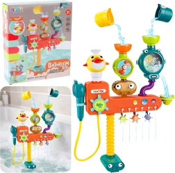 Gietbare badspeelset met eendje, windmolentjes en bekertjes