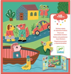 Verplaatsbare stickers voor de allerkleinsten Dieren DJECO