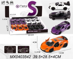 Metalen autootje 1:32 met openende deuren en pull-back