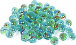 Glazen knikkers met regenboogpatronen