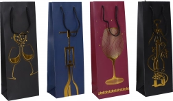 Cadeautas voor fles M, 36 × 12,8 × 8,4 cm, jaarrond motief