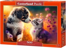 Puzzel 500 stukjes CASTORLAND – nieuwe vriendschap (hond en kat)
