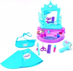 Kinderkaptafel met spiegel en werkende föhn