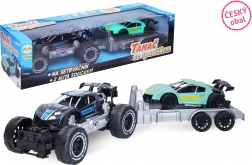 Trekker met personenauto 45 cm met vliegwiel