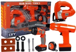Kindergereedschapsset met accuboormachine, decoupeerzaag en zaklamp – 12 delen