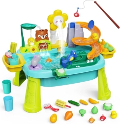 Woopie Water Speeltafel 4-in-1 spel Vissen houten glijbaan bloem