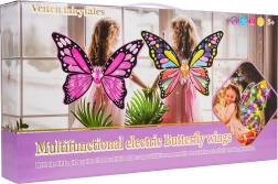 meisjeskostuum van een vlinderfee met regenboogjurk en kroon