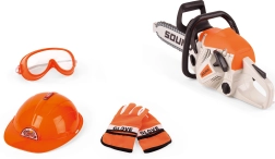 Motorzaag met effecten 35 cm – kinderset met helm en bril