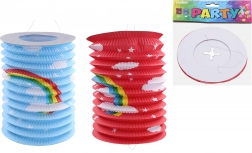 Lampion cilinder Regenboog 15 cm