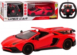 Rode op afstand bestuurbare raceauto 1:12 met openslaande deuren
