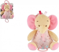 Muzikale pluchen olifant TULILO 18 cm roze