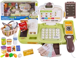 Educatieve kinderkassa voor winkelspel met weegschaal, rekenmachine en codescanner (30 onderdelen) - 1 stuk
