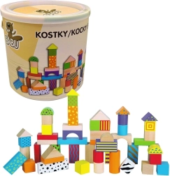 Babu houten blokken 50 stuks in emmer