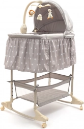 Multifunctionele wieg en babybed New Baby, sterretjes, grijs