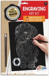 Zilveren krasplaat hond GRAFIX