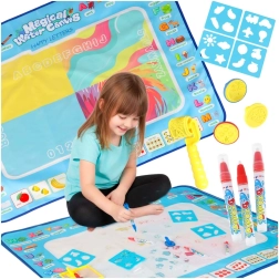 Watertekenmat 100 × 80 cm met alfabet en accessoireset