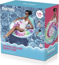 Opblaasbare zwemband met rugleuning Bestway Tie Dye 118 × 117 cm