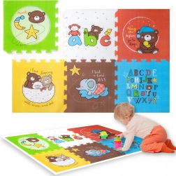 Humbi schuimpuzzelmat XXL dieren en letters 6 delen 165 × 112 × 1,5 cm