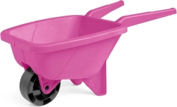 Roze kinderkruiwagen voor in het zand