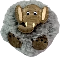 Decoratieve Pluchen Olifant met Houten Details