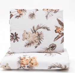 Dubbelzijdige set voor de kinderwagen van katoen en velvet NEW BABY Safari