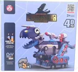 Magnetische bouwset dinosaurus 5-in-1 – om te bouwen tot robot en voertuig