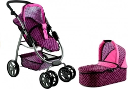 Kinderwagen voor poppen Alice 2-in-1 met wieg en buggyversie
