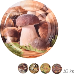 Metalen inmaakdeksel Bio 66 paddenstoelen 10 stuks