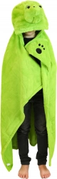 Cozy Noxxiez warme kinderponchodeken met capuchon Schildpad