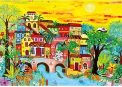 Puzzel huizen in het bos 1000 stukjes