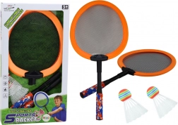 Set van 2 badmintonrackets met 2 shuttles – oranje