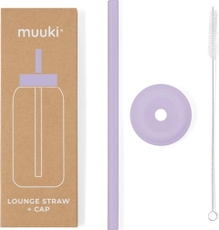 Lounge rietje met deksel Pastel Lilac
