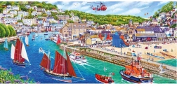 panoramische puzzel Looe Harbour van Gibsons, 636 stukjes