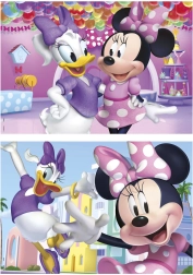 Houten puzzel Minnie en Daisy 2×50 stukjes