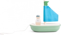 Houten zeilboot voor kinderen met kapitein