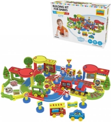 Millaminis City Grote stad baby soft schuim bouwset 82 onderdelen