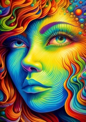 Geniet van Geschilderde Dame puzzel 1000 stukjes